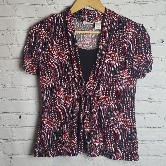 Kim Rogers Tops - Kim Rogers Pink and Black Blouse